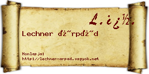Lechner Árpád névjegykártya