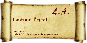 Lechner Árpád névjegykártya